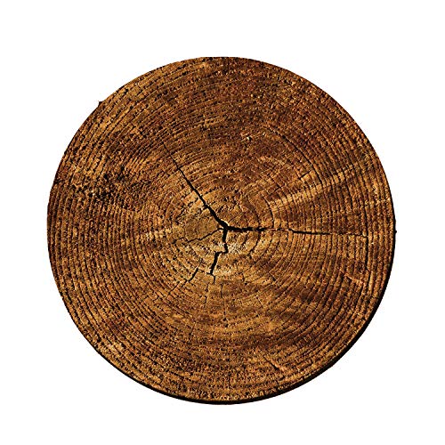 MDEIMAT Mauspad mit Baum-Holzring, rund, Gummi, 19,1 cm von MDEIMAT