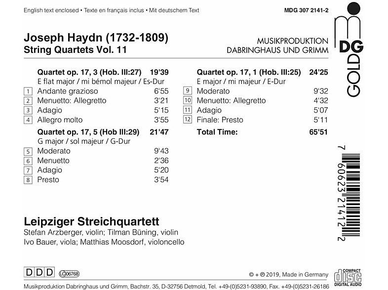 Leipziger Streichquartett - Streichquartette Vol.11 (CD) von MDG