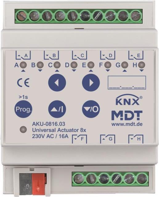 MDT AKU-0816.03 Universalaktor 8fach 4TE REG 16A 230VAC 100ÂµF 15EVG (AKU-0816.03) von MDT