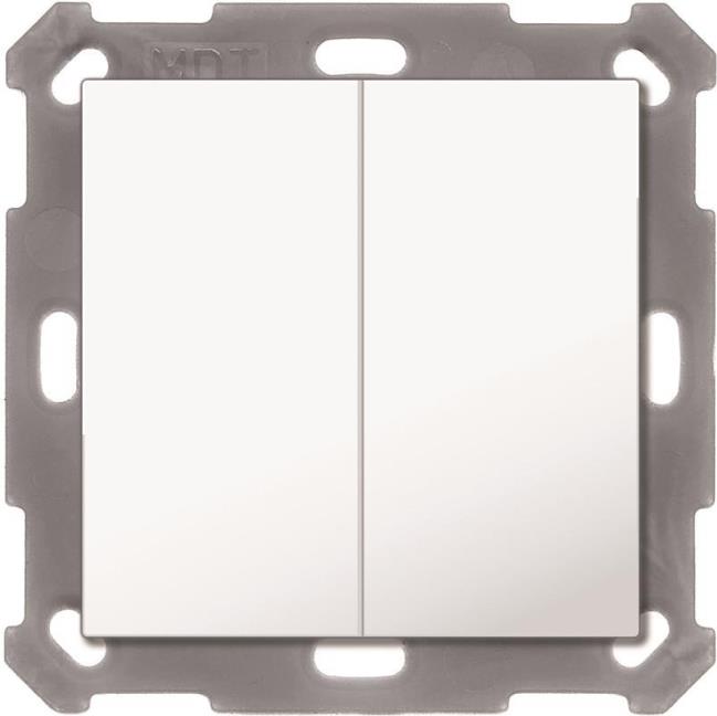 MDT BE-TAL55B2.01 Taster Light 55 Basic 2fach Reinweiß glänzend Neutral (BE-TAL55B2.01) von MDT