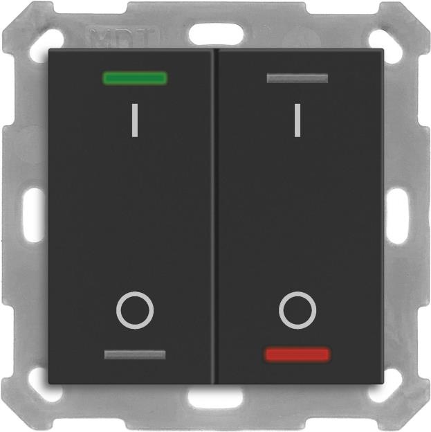MDT BE-TAL55T206.B1 KNX Taster Light 55 2f RGBW Temperatursensor sw matt Schalt. 1 (BE-TAL55T206.B1) von MDT