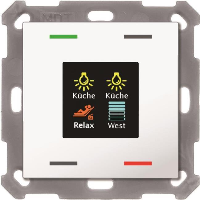 MDT BE-TAS55T4.01 Taster Smart 55 4fach m.Farbdisplay+Temp.sensor Reinweiß gl. (BE-TAS55T4.01) von MDT
