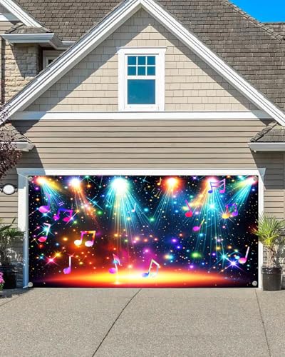 Disco Regenbogen-Garagentor-Abdeckung, Hintergrund, 70er, 80er, 90er Jahre, bunte Disco-Vintage-Lichter, Hintergrund, Rockmusik, leuchtend, Neon-Tanz, Geburtstagsparty, Outdoor, Innenbereich von MDUKOIN