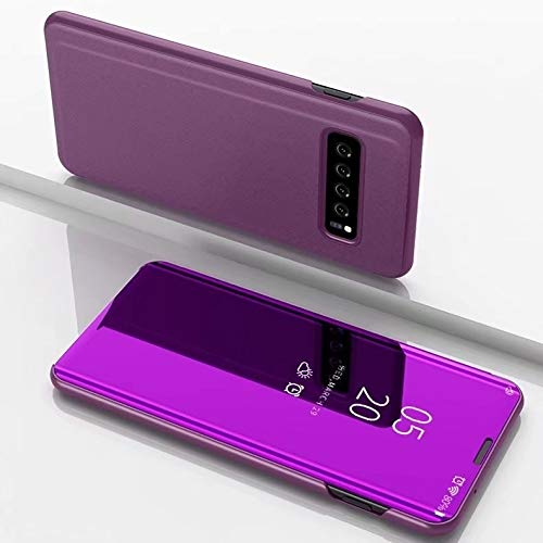 MDYHMC YXCY Ayd-Galvanisierspiegel horizontaler Flip-Lederetui für Galaxie S10 5G, mit Halter (schwarz) (Color : Purple) von MDYHMC