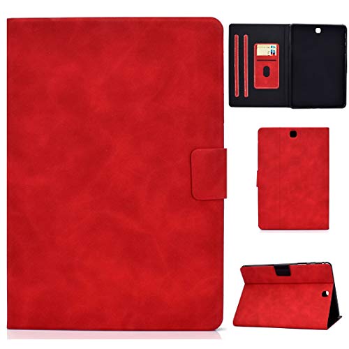 MDYHMC YXCY Ayyd for Samsung Galaxy Tab A 9.7 T550 / T555C Rindsleder Textur Horizontales Flip Ledertasche mit Halter & Kartenschlitze & Schlaf/Weckfunktion (Color : Red) von MDYHMC