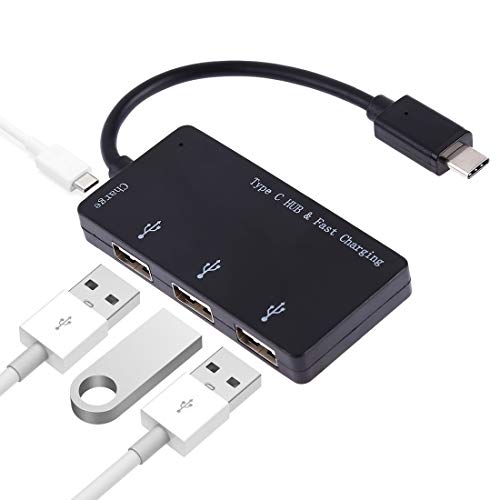 TJJ AYSMG 3 in 1 Typ C bis Typ C + Kartenleser + 2 x USB-Schnittstellen Lade-Hub, Unterstützung PD Schnellladung (schwarz) von MDYHMC