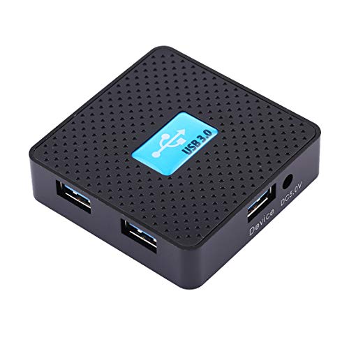 TJJ AYSMG 4 Ports USB 3.0 HUB mit 80 cm USB-Kabel, 5 Gbit/s Super Speed, Plug & Play (Schwarz) (Color : Black) von MDYHMC