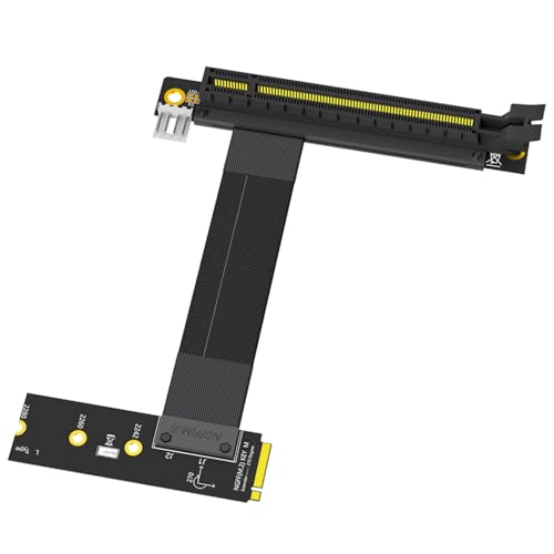 MEAKTSMI NGFFs NVMe Key M Auf PCIE X16 Grafikkarten Verlängerungskabel NVMe Turn 90 Abgewinkelt 16X NVMe Kartenadapter GPU Kabel von MEAKTSMI