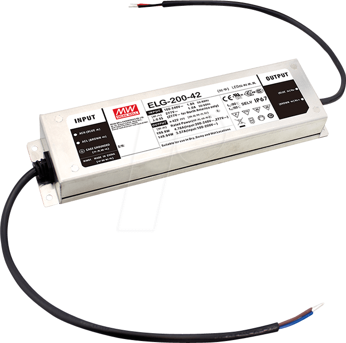 ELG-200-24DA-3Y - LED-Trafo, 201,6 W, 24 V DC, 8400 mA von MEANWELL