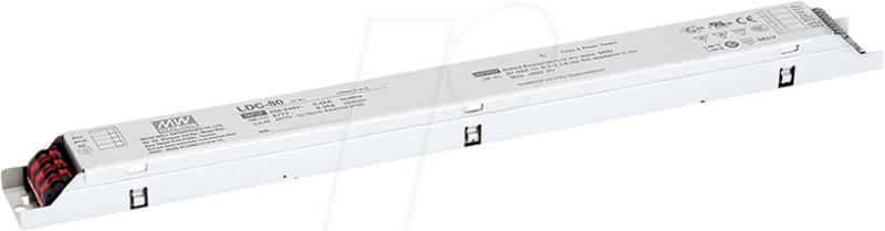 LDC-80B - LED-Trafo, 80 W, 27-56 V DC, 2100 mA, dimmbar von Mean Well