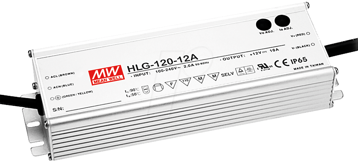 MW HLG-120H-48A - LED-Trafo, 120 W, 48 V DC, 2500 mA von MEANWELL