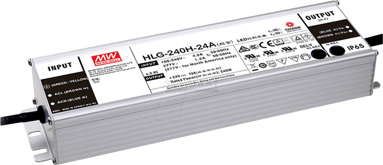 MW HLG-240H-12AB - LED-Trafo, 192 W, 12 V DC, 16000 mA, dimmbar, 3-in-1 von MEANWELL