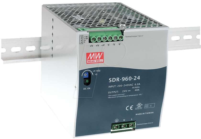 SNT MW-SDR960-48 - Schaltnetzteil, Hutschiene, 960 W, 48 V, 20 A von MEANWELL