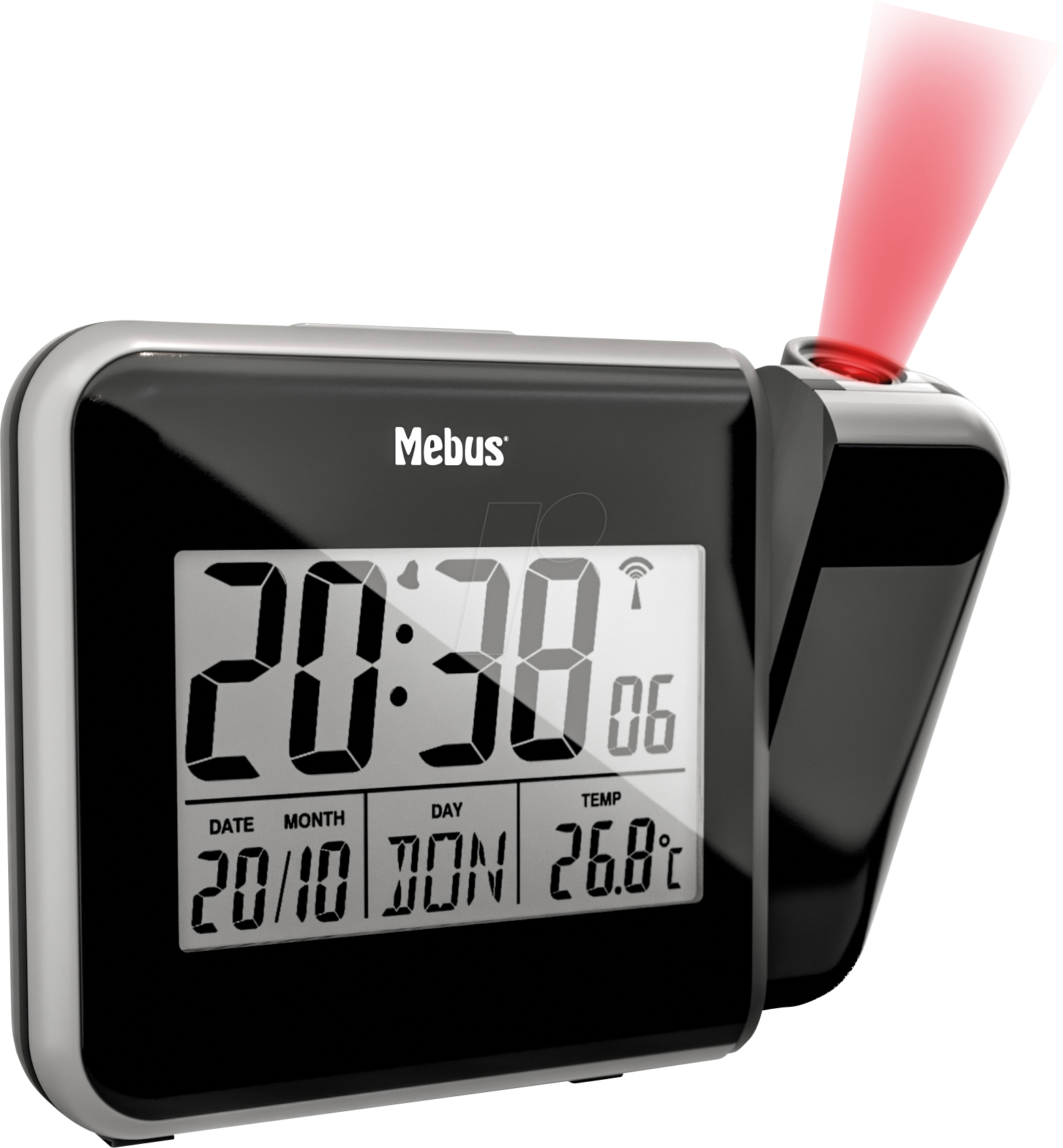 MEBUS 42425 - Funkwecker digital, Projektion, Temperatur von MEBUS