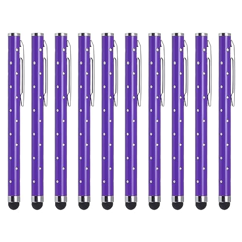MECCANIXITY 10 x Glitzer-Strass-Stylus-Stifte für Touchscreens, universal, Metall, kapazitiver Stift für alle kapazitiven Touchscreen-Geräte, Violett von MECCANIXITY
