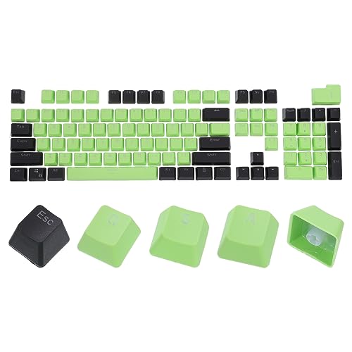 MECCANIXITY 104 Tasten PBT Keycap Set OEM Profil Double Shot 60% für 61/68/87/98/100/104 Tasten Mechanische Tastatur Layout, Grün & Schwarz von MECCANIXITY