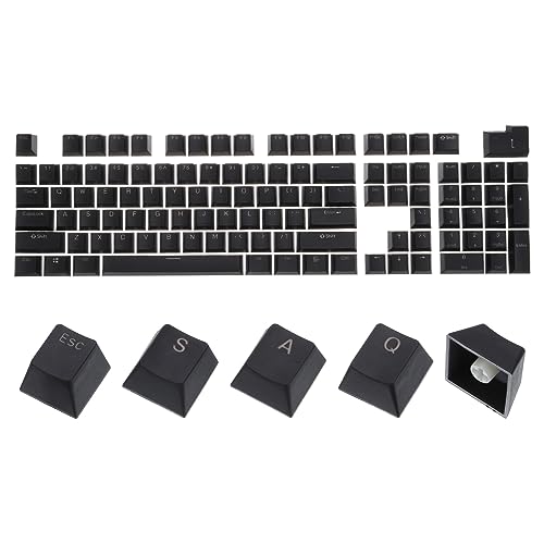 MECCANIXITY 104 Tasten PBT Keycap Set OEM Profil Double Shot 60% für 61/68/87/98/100/104 Tasten Mechanische Tastatur Layout, Schwarz von MECCANIXITY