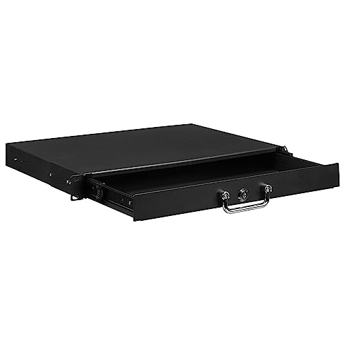 MECCANIXITY 1U Rack Mount Schublade für 19 Zoll AV/Netzwerk/DJ Equipment Racks oder Schränke mit Schloss und Schlüssel von MECCANIXITY