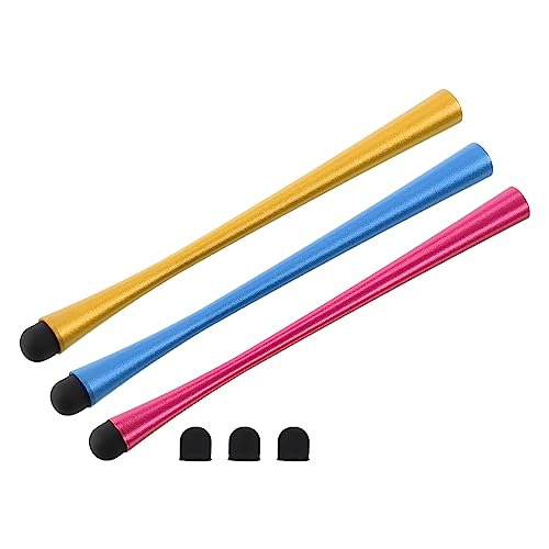 MECCANIXITY 3 x Stylus-Stifte für Touchscreens, schlank, universal, kapazitiver Eingabestift für alle kapazitiven Touch-Geräte, mit 3 zusätzlichen Spitzen, Blau/Gold/Rot von MECCANIXITY