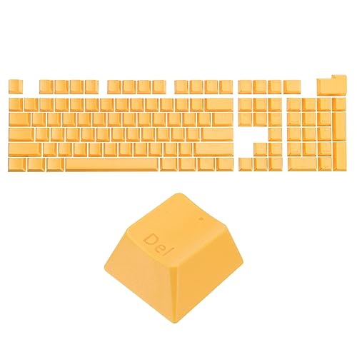MECCANIXITY Pudding-Tastenkappen-Set mit 108 Tasten, OEM-Profil, 60 % ABS, für mechanische Tastatur-Layout, gelber Doppelschuss von MECCANIXITY