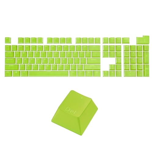 MECCANIXITY Pudding-Tastenkappen-Set mit 108 Tasten, OEM-Profil, 60 % ABS, für mechanische Tastatur-Layout, grüner Doppelschuss von MECCANIXITY
