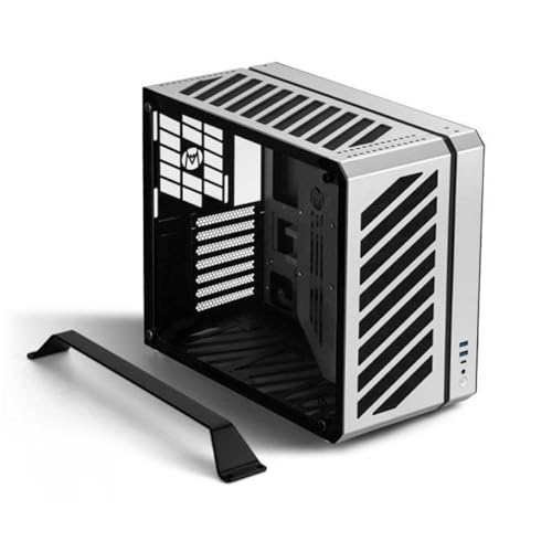 MECHANIC MASTER C34pro seitlich durchdringendes 360° wassergekühltes eatx tragbarer Desktop-Computer, Gehäuse aus Aluminiumlegierung (Moonlight Silver) von MECHANIC MASTER