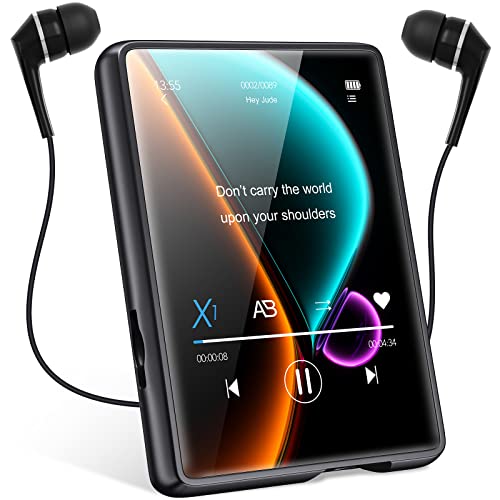 32GB MP3 Player Bluetooth 5.0 MECHEN 2,4'' Touchscreen Tragbarer MP3-Player zum Laufen mit Line-in-Aufnahme, FM-Radio, Lautsprecher, Unterstützt bis zu 128GB (Schwarz) (Schwarz) von MECHEN