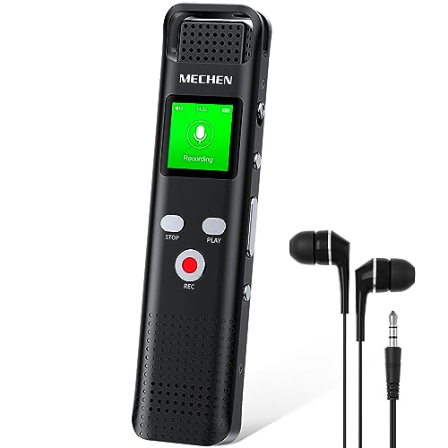 MECHEN 64GB Diktiergerät, 1536kbps Mini Digitale Diktiergeräte mit Schreibfunktion, Sprachsteuerung, One-Touch-Aufnahme, Geräuschreduzierung, USB C, MP3, Mikrofon, Passwort MECHEN 64GB Diktiergerät, 1536kbps Mini Digitale Diktiergeräte mit Schreibfunktion, Sprachsteuerung, One-Touch-Aufnahme, Geräuschreduzierung, USB C, MP3, Mikrofon, Passwort von MECHEN