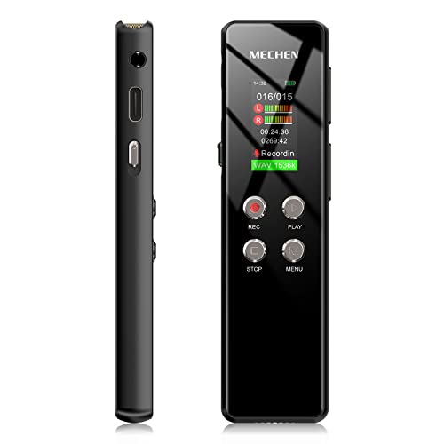 MECHEN 64GB Diktiergerät, Spracherkennung Diktafon mit Wiedergabe für Vorträge Sitzungen, Klein Digitales Sprachrekorder mit Mikrofon Lautsprecher USB C Line in Password, 1536kbps, AB-Wiederholung MECHEN 64GB Diktiergerät, Spracherkennung Diktafon mit Wiedergabe für Vorträge Sitzungen, Klein Digitales Sprachrekorder mit Mikrofon Lautsprecher USB C Line in Password, 1536kbps, AB-Wiederholung von MECHEN