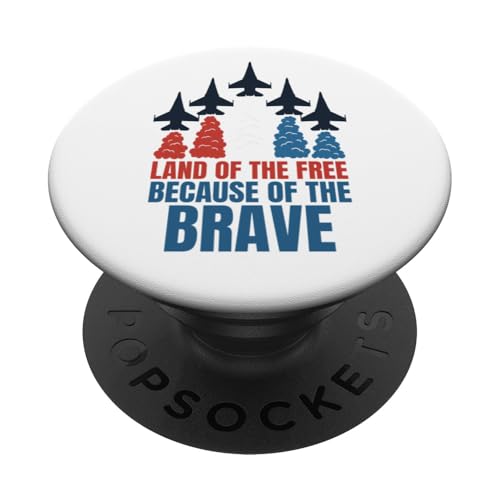 Das Land der Freien wegen der Mutigen PopSockets Klebender PopGrip Das Land der Freien wegen der Mutigen PopSockets Klebender PopGrip von MEDALS OF AMERICA EST. 1976