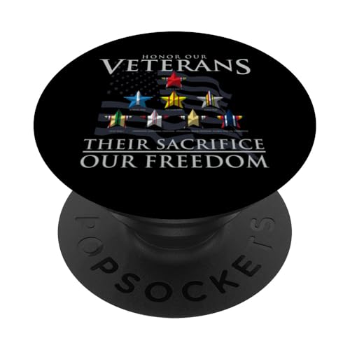 Ehre unsere Veteranen, ihr Opfer, unsere Freiheit. PopSockets Klebender PopGrip von MEDALS OF AMERICA EST. 1976