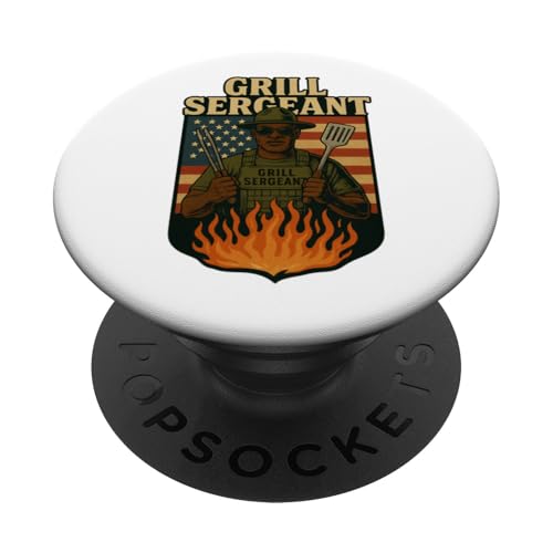Grill Sergeant Grafik 1 PopSockets Klebender PopGrip Grill Sergeant Grafik 1 PopSockets Klebender PopGrip von MEDALS OF AMERICA EST. 1976