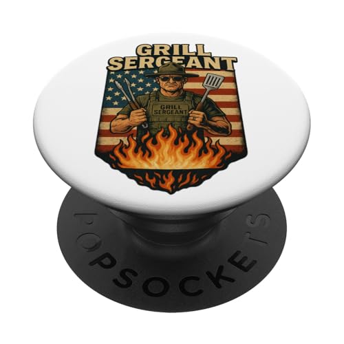 Grill Sergeant Grafik 2 PopSockets Klebender PopGrip Grill Sergeant Grafik 2 PopSockets Klebender PopGrip von MEDALS OF AMERICA EST. 1976