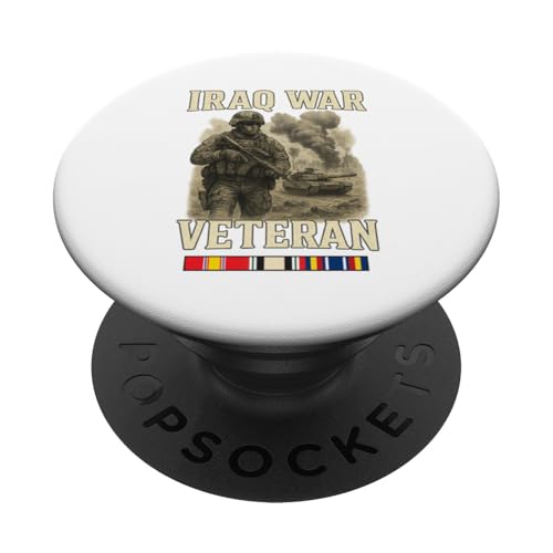 Irak-Kriegsveteran-Szene und drei Bandstange PopSockets Klebender PopGrip Irak-Kriegsveteran-Szene und drei Bandstange PopSockets Klebender PopGrip von MEDALS OF AMERICA EST. 1976