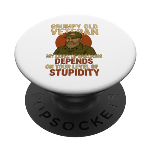 Mürrischer alter Veteran Mein Sarkasmus hängt davon ab PopSockets Klebender PopGrip Mürrischer alter Veteran Mein Sarkasmus hängt davon ab PopSockets Klebender PopGrip von MEDALS OF AMERICA EST. 1976