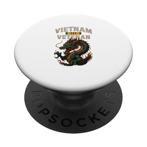 Vietnam-Veteran mit Drachen und Serviceband PopSockets Klebender PopGrip von MEDALS OF AMERICA EST. 1976