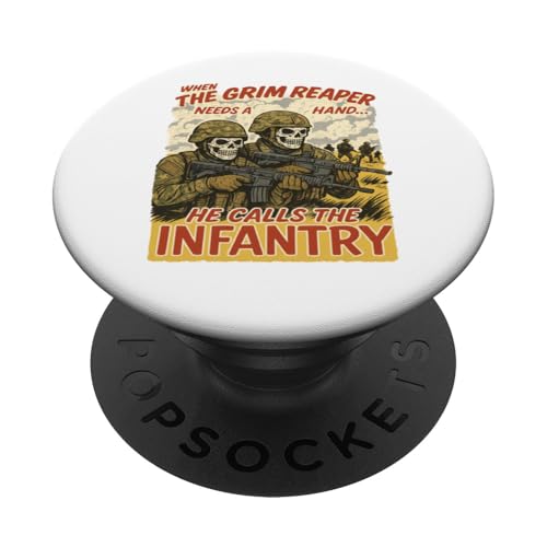 Wenn der Sensenmann Hilfe braucht, ruft er die Infanterie PopSockets Klebender PopGrip Wenn der Sensenmann Hilfe braucht, ruft er die Infanterie PopSockets Klebender PopGrip von MEDALS OF AMERICA EST. 1976