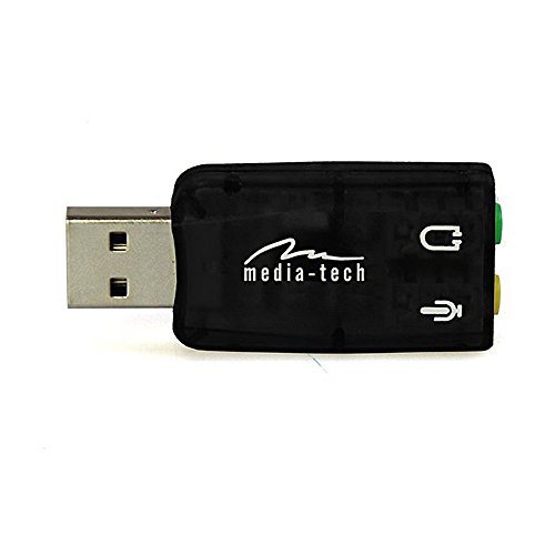 Media-Tech MT5101 VIRTU 5.1 USB Soundkarte mit Virtual 3D Soundeffekt Simuliert 5.1 Surround Sound Effekte, Schwarz von Mediatech