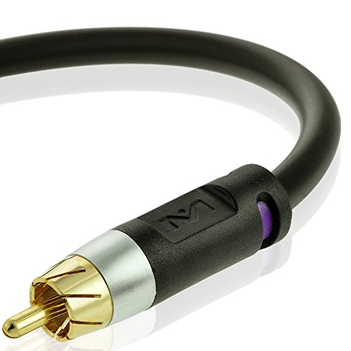 Mediabridge Ultra Series Subwoofer-Kabel (4,5 m) – Dual Shield – vergoldet – Schwarz – (Teilenummer CJ15-6BR-G1) von MEDIABRIDGE
