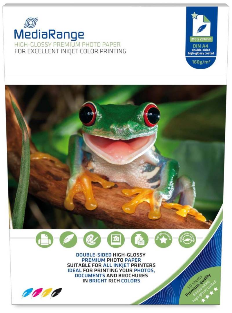 MediaRange Fotopapier MRINK108 DIN A4 hochglänzend 160 g/m² von MEDIARANGE