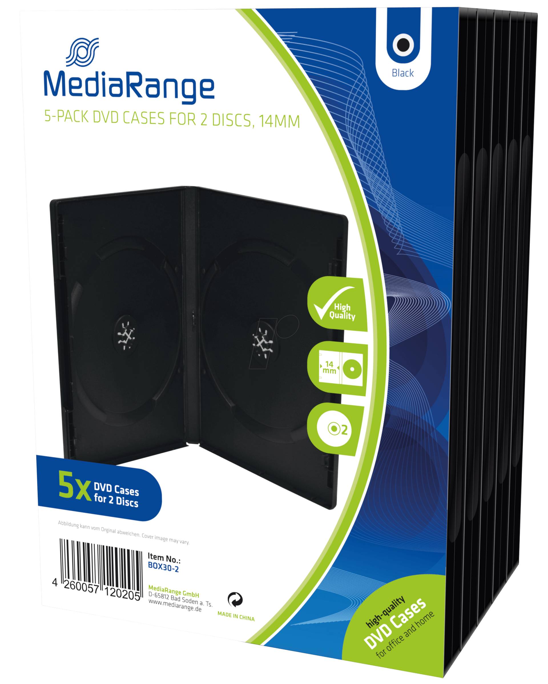 MR BOX30-2 - DVD Leerhülle für 2 Disc, 5er Pack von MEDIARANGE