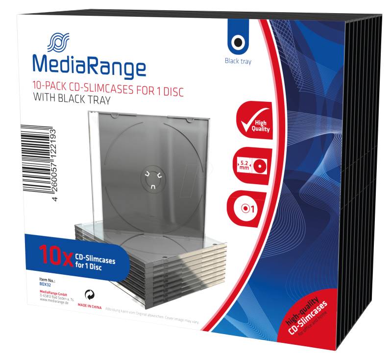 MR BOX32 - CD Leerhülle für 1 Disc, 10er Pack von MEDIARANGE