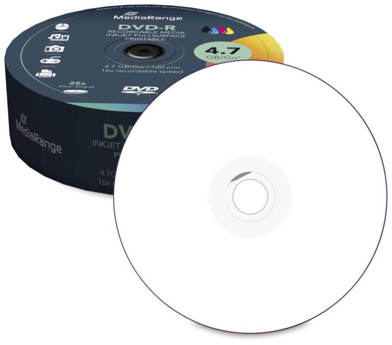 MediaRange DVD-R 25er Print Sp Spindel von MEDIARANGE