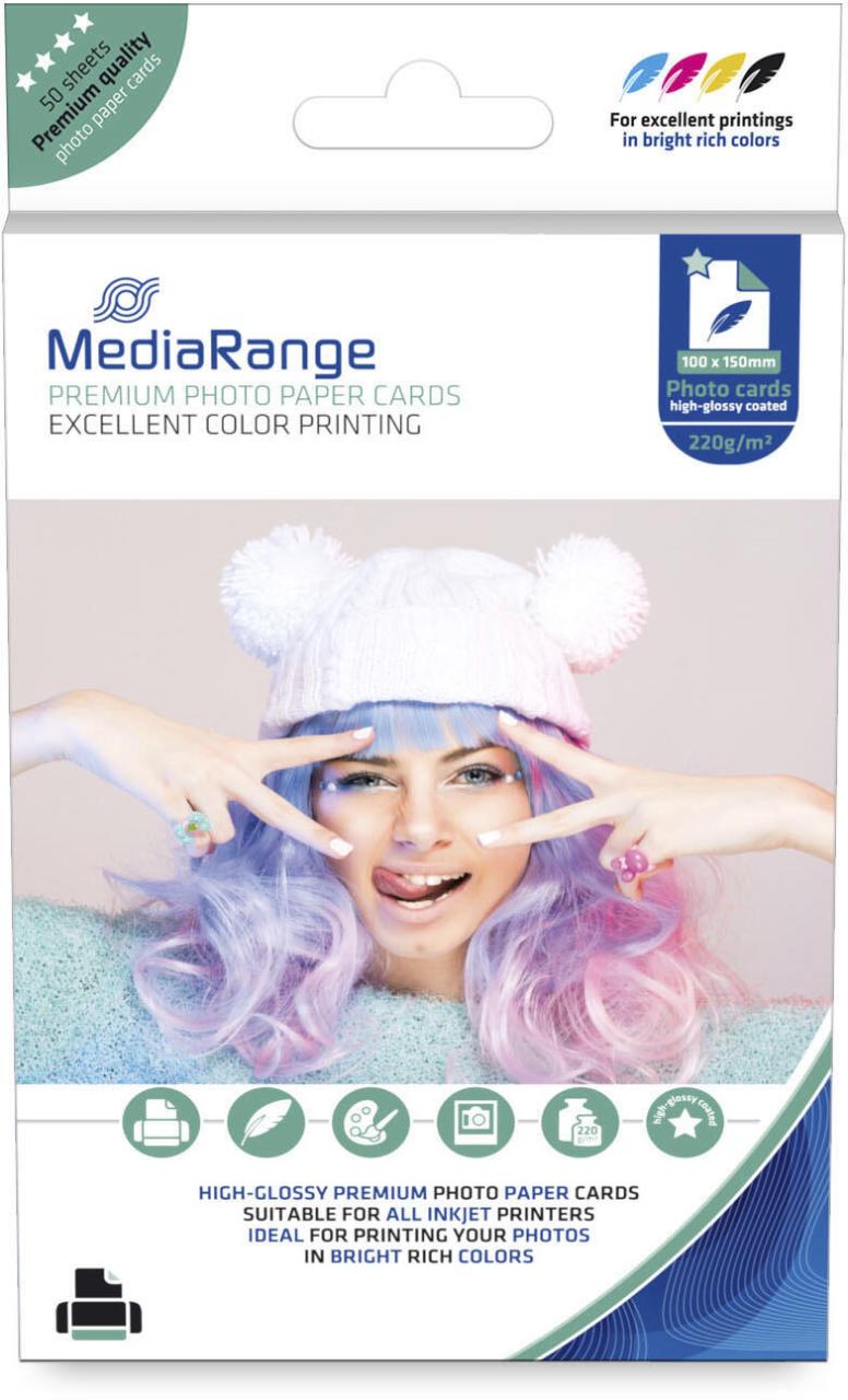 MediaRange Fotopapier Inkjet 10,0 x 15,0 cm hochglänzend 220 g/m² von MEDIARANGE