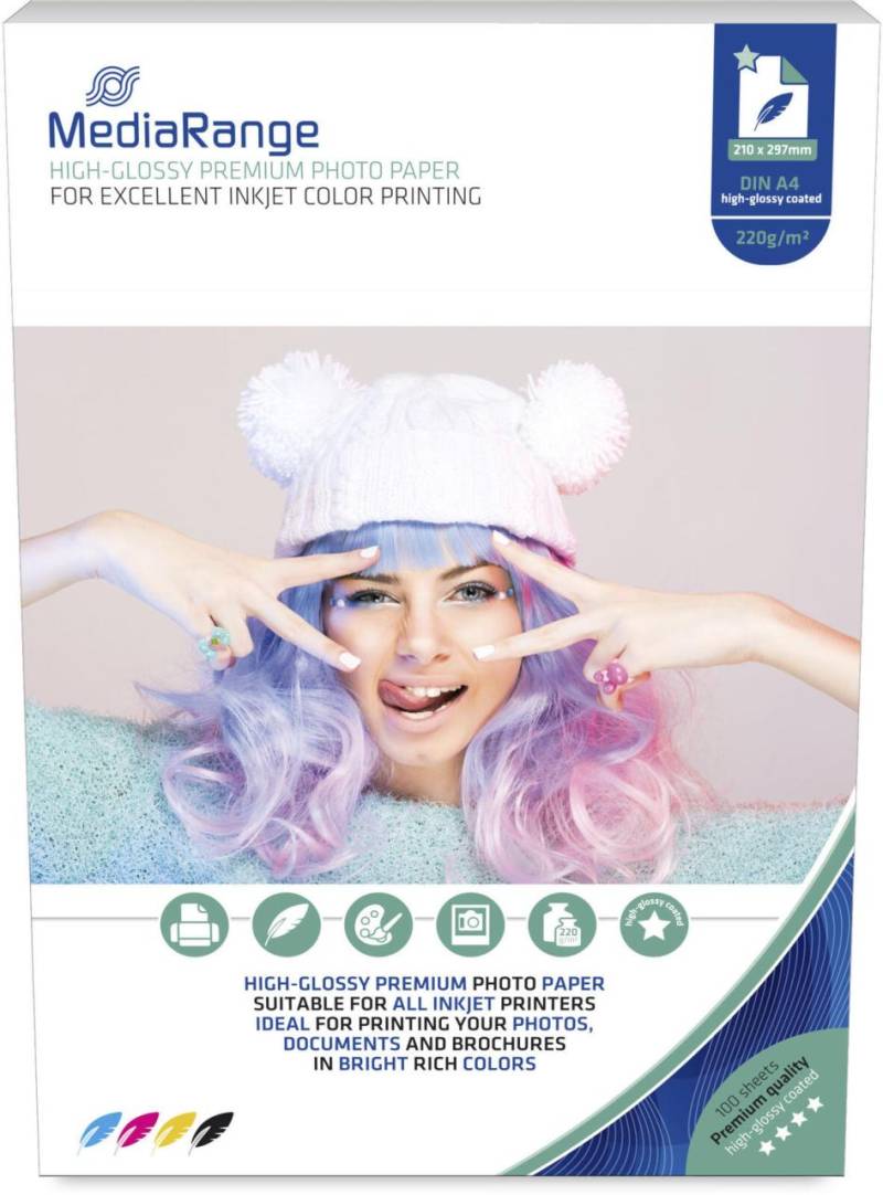 MediaRange Fotopapier Inkjet DIN A4 hochglänzend 220 g/m² von MEDIARANGE