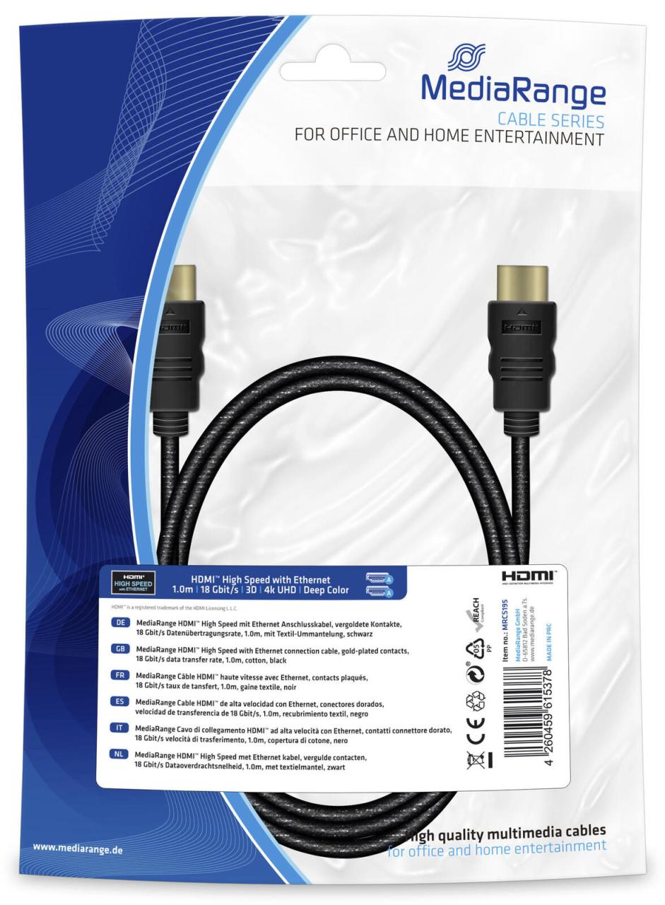 MediaRange HDMI-Kabel 1,0m18Gb von MEDIARANGE