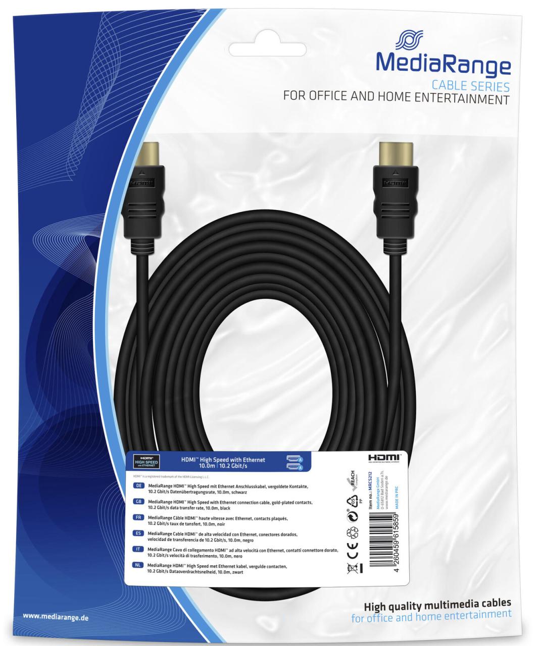 MediaRange HDMI-Kabel MRCS212 10 m MediaRange HDMI-Kabel MRCS212 10 m von MEDIARANGE