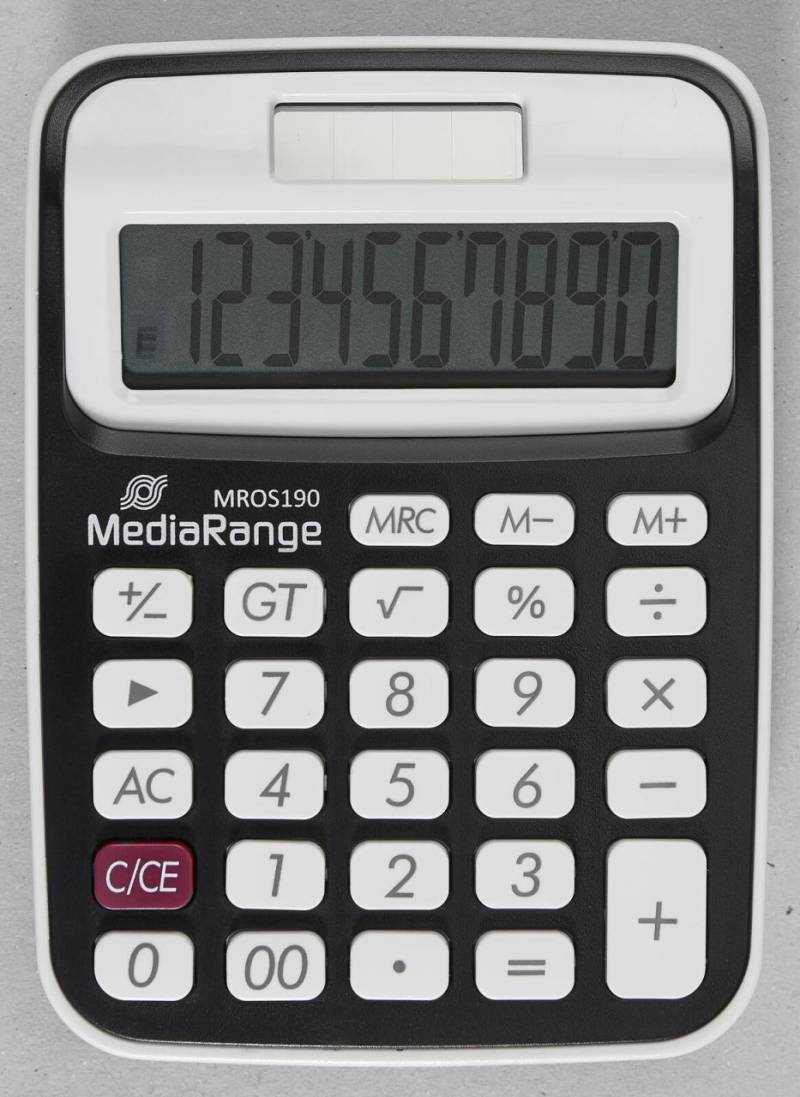 MediaRange Taschenrechner MROS190 schwarz/weiß von MEDIARANGE