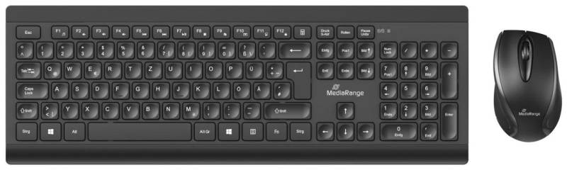 MediaRange Tastatur-Maus-Set kabellos MROS104 schwarz von MEDIARANGE