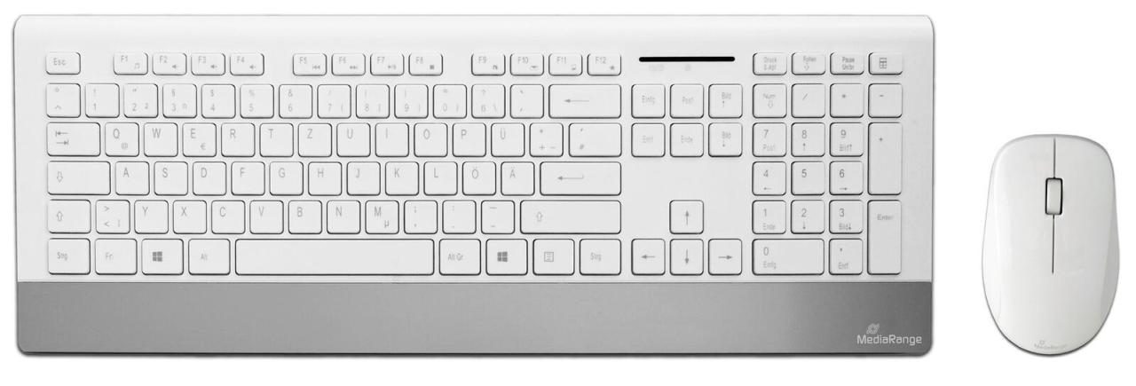 MediaRange Tastatur-Maus-Set kabellos MROS106 weiß von MEDIARANGE